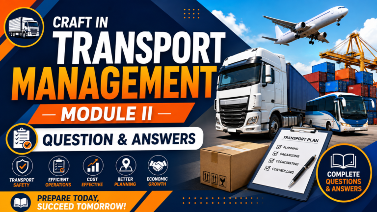 Craft in Transport Management Module II revision course
