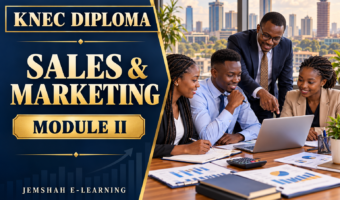 Sales and Marketing Module II — KNEC Diploma Quantitative Methods revision, with Kenyan business students analysing sales information.