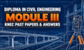 Diploma in Civil Engineering Module III course cover showing a bridge, road, and surveying instrument.