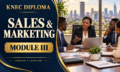 Sales and Marketing Module III — KNEC Diploma management revision, with Kenyan professionals discussing organisational strategy in Nairobi.