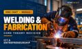 Jemshah KNEC Craft Welding and Fabrication — Module I ICT and Entrepreneurship Education core theory revision course cover, with a welder wearing protective equipment.