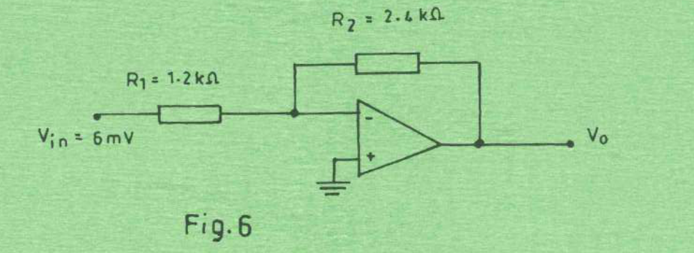 Original Figure 6: 1.2 kΩ input resistor, 2.4 kΩ feedback resistor and 6 mV input.